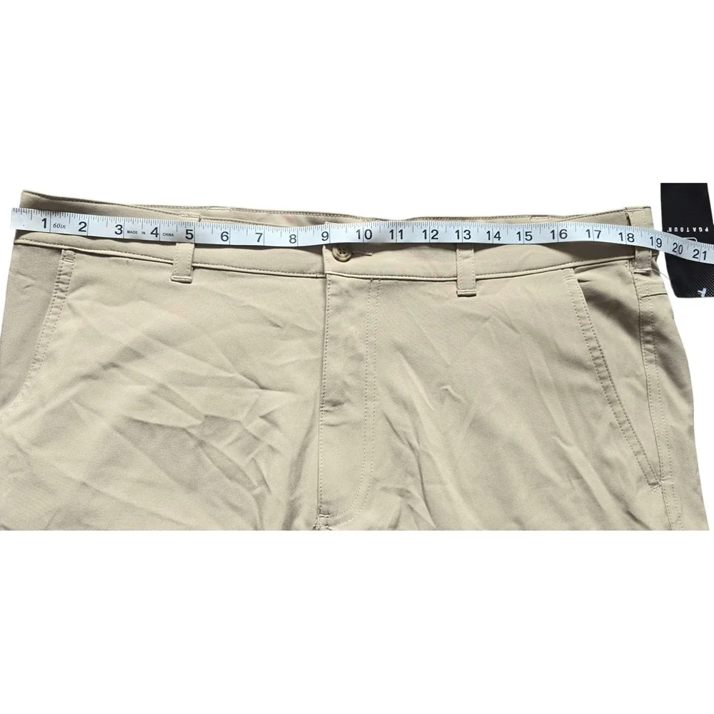 PGA Tour Mens Golf‎ Shorts Cargo Pockets Beige Performance Casual